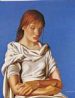 Tamara De Lempicka Famous Paintings - Lady in Blue